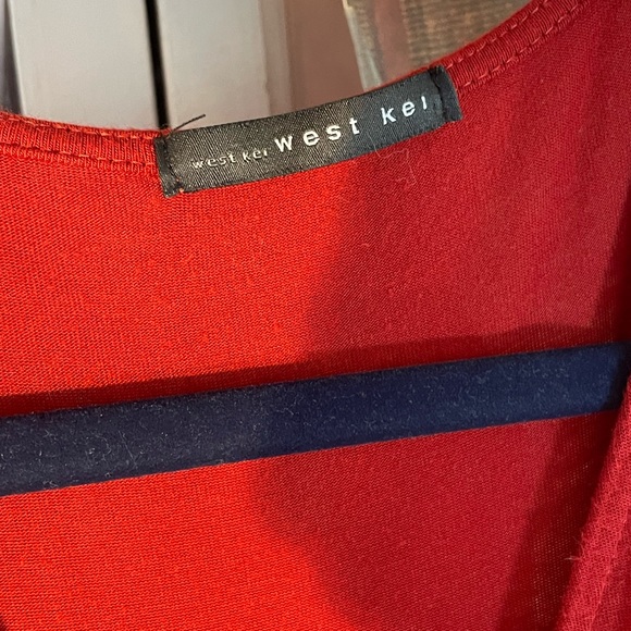 West Kei Long Faux Wrap Knit Dress in Deep Rust Orange XS-S - Picture 5 of 9